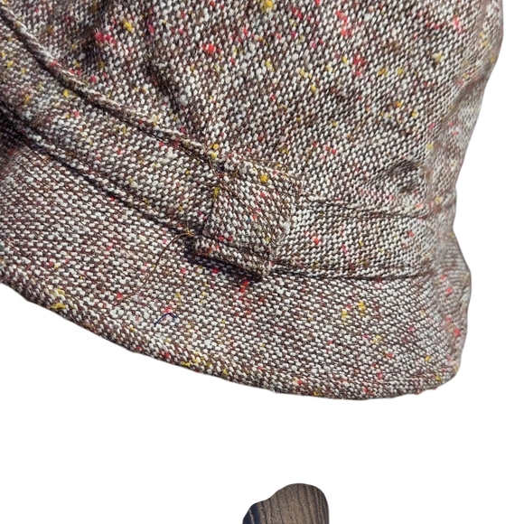 The Vagabond Pocket Hat Vintage Union Made Fedora Brown Red Tweed - Picture 9 of 15